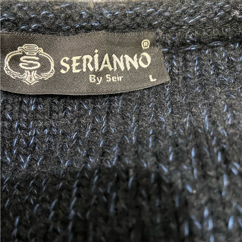 Serianno by Seir Vintage Unisex Black and Gray Geometric Sweater - Picture 4 of 7